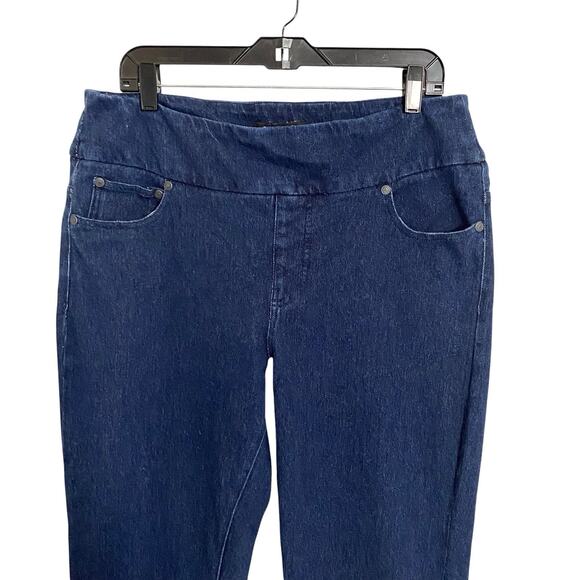 Chadwicks Denim Jeans Womens 14 TL Tall Long Daker Blue Pullon Elastic Straight - Picture 2 of 8